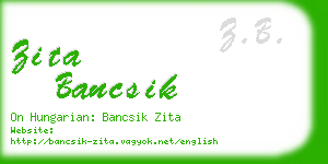 zita bancsik business card